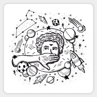 Space Boy Doodle Sticker